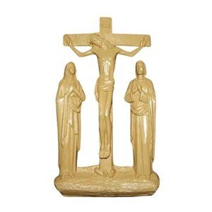 Cross Jesus Mary Vtg Original Home 7" Crucifix Religious Wall Hanging Decor mcm